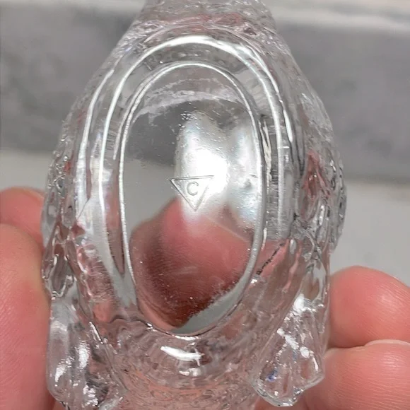 Miniature Glass Swan Vintage Crystal Signed Cambridge Glass Co Perfect Condition - Picture 5 of 8